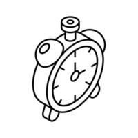 A captivating isometric outline icon of ringing alarm.. vector