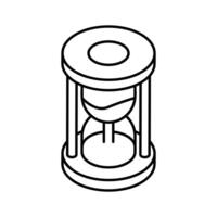 A visually appealing isometric outline icon of hourglass.. vector