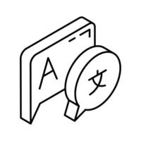 A captivating isometric outline icon of language exchange.. vector