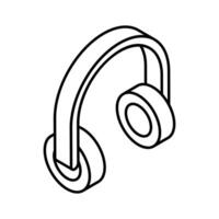 Check out this isometric outline icon of headphones.. vector