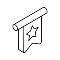 A premium isometric icon of reading bookmark.. vector