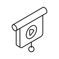 Trendy isometric outline icon of online lecture.. vector