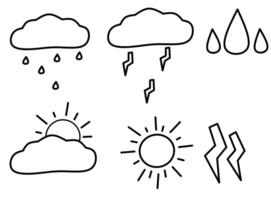 Simple weather icons flat style vector