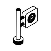 An amazing isometric icon showing parking sign area... vector