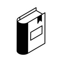 Trendy isometric filled icon showcasing a reading book... vector