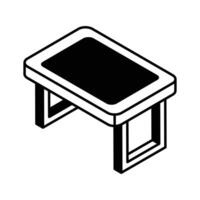 A customizable isometric filled icon of student desk... vector
