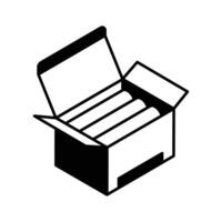 Visually engaging isometric icon showing chalk box... vector