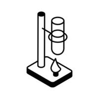 A well crafted isometric filled icon of retort stand... vector