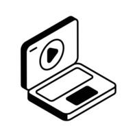 Trendy isometric icon representing an online course interface... vector