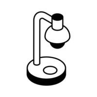 A customizable isometric filled icon of study lamp... vector