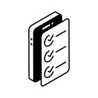 Well crafted isometric icon representing a test sheet... vector
