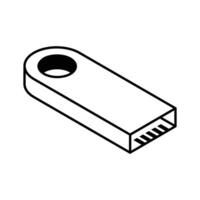A customizable isometric icon of usb storage drive... vector