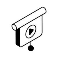 Trendy isometric filled icon of online lecture... vector