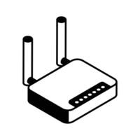 A modern isometric style icon of wifi router... vector