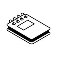 Get a glimpse of this isometric notepad icon... vector