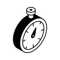 A premium isometric icon of digital stopwatch timer... vector