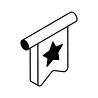 A premium isometric icon of reading bookmark... vector