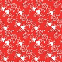 Seamless pattern with acorns on a red background. illustration. vector