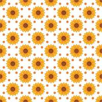seamless pattern with sunflowers on white background illustration vector
