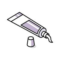 A trendy isometric icon featuring toothpaste tube and cap vector