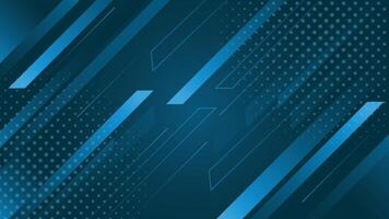 Modern abstract background with bold diagonal lines and halftone dots in a dark blue color scheme ideal for tech themes presentations and digital projects vector