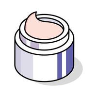 A modern isometric icon displaying moisturizer cream container vector
