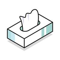 An amazing isometric outline icon of a soft tissue box vector