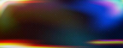 Light leak film texture with grain, flare and dust. Vintage photo overlay featuring burnt edges, prism glow and noise. Retro cinematic background in warm tones. Ideal for posters or analog effect. vector