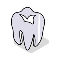 A sleek isometric icon illustrating clean tooth vector