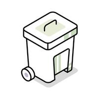An amazing isometric icon of closed lid dustbin can vector