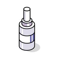 A sleek isometric icon showing face mist spray bottle vector