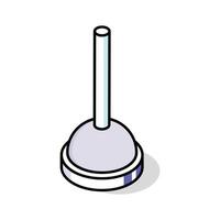 An isometric style icon featuring a plunger tool. vector