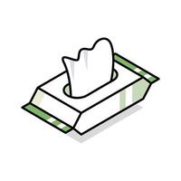 A customizable isometric icon of wet wipes packet vector