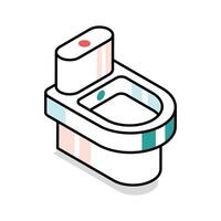 A visually appealing isometric icon of bathroom commode vector