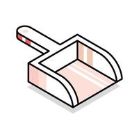 An amazing isometric icon showing dust pan vector