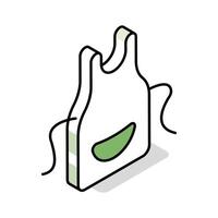 An editable isometric icon representing a kitchen apron vector