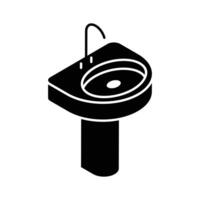 Well crafted isometric icon highlighting a stylish washbasin.. vector