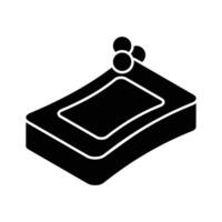 A customizable isometric icon representing a classic soap bar.. vector