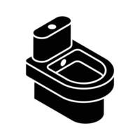 A visually appealing isometric icon of bathroom commode.. vector