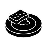 Get this isometric icon of dishwashing sponge and plate.. vector