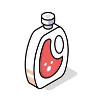 Get a glimpse of this isometric icon of detergent bottle vector