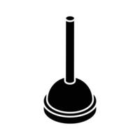 An isometric style icon featuring a plunger tool... vector