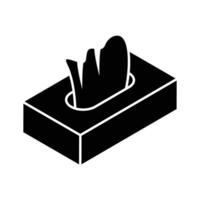 An amazing isometric outline icon of a soft tissue box.. vector