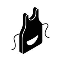 An editable isometric icon representing a kitchen apron.. vector