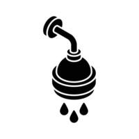 An editable isometric icon of mounted shower head spraying.. vector