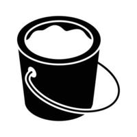 A stylish isometric icon representing a filled water bucket.. vector