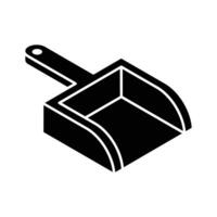 An amazing isometric icon showing dust pan.. vector