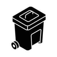 An amazing isometric icon of closed lid dustbin can.. vector