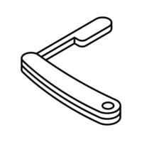 A captivating isometric outline icon of grooming razor tool. vector