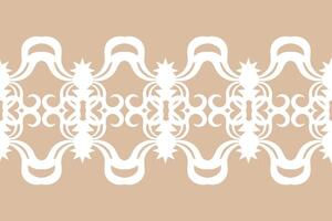 Geometric pattern brown cream background color ikat ethnic design. vector